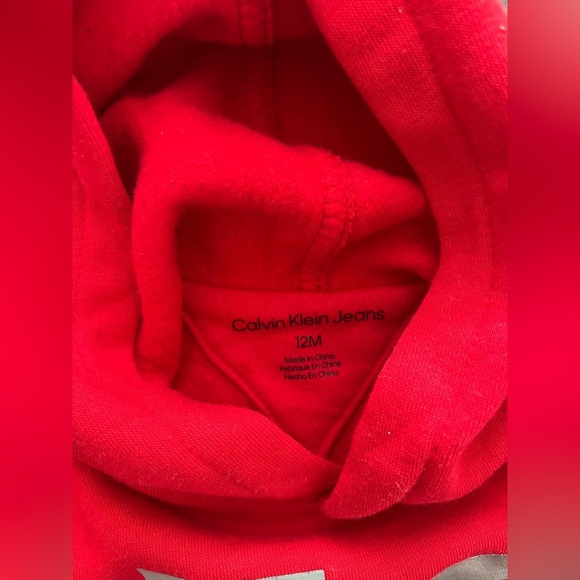 Calvin Klein Kids Red Hoodie - 12 months - Picture 3 of 3